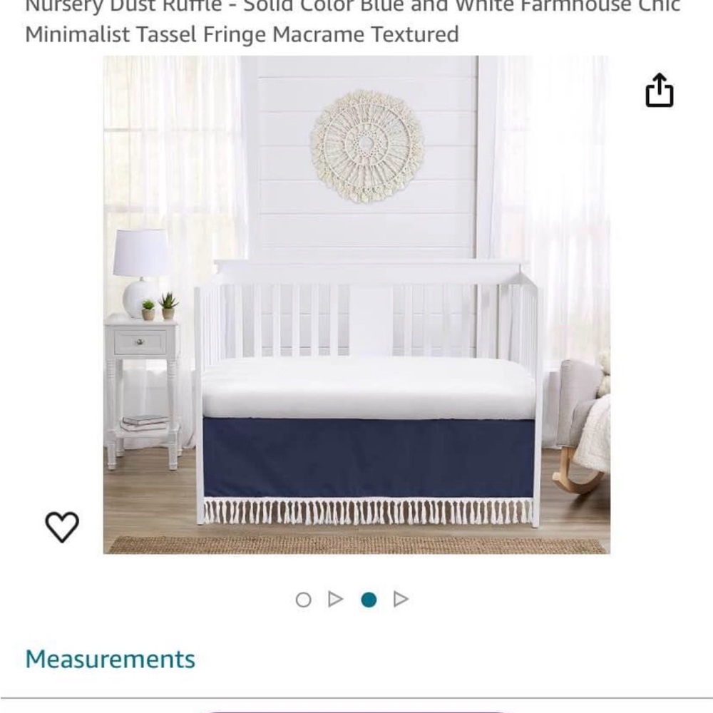Farmhouse Chic Blue and White Nursery Dust Ruffle